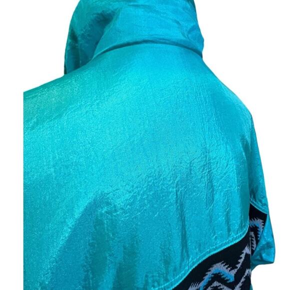 Vintage Jacket 1980’s Neon Teal Ladies Southwest Design L-XL See Measurement USA - Picture 5 of 8
